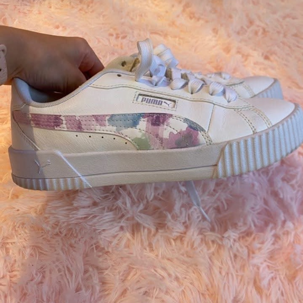 Puma Women's soft foam White Sneakers with Pastel Accents